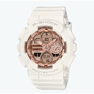 CASIO 卡西歐 G-SHOCK WOMEN 時尚 指針數位雙顯女錶- 白 GMA-S140PG-7A