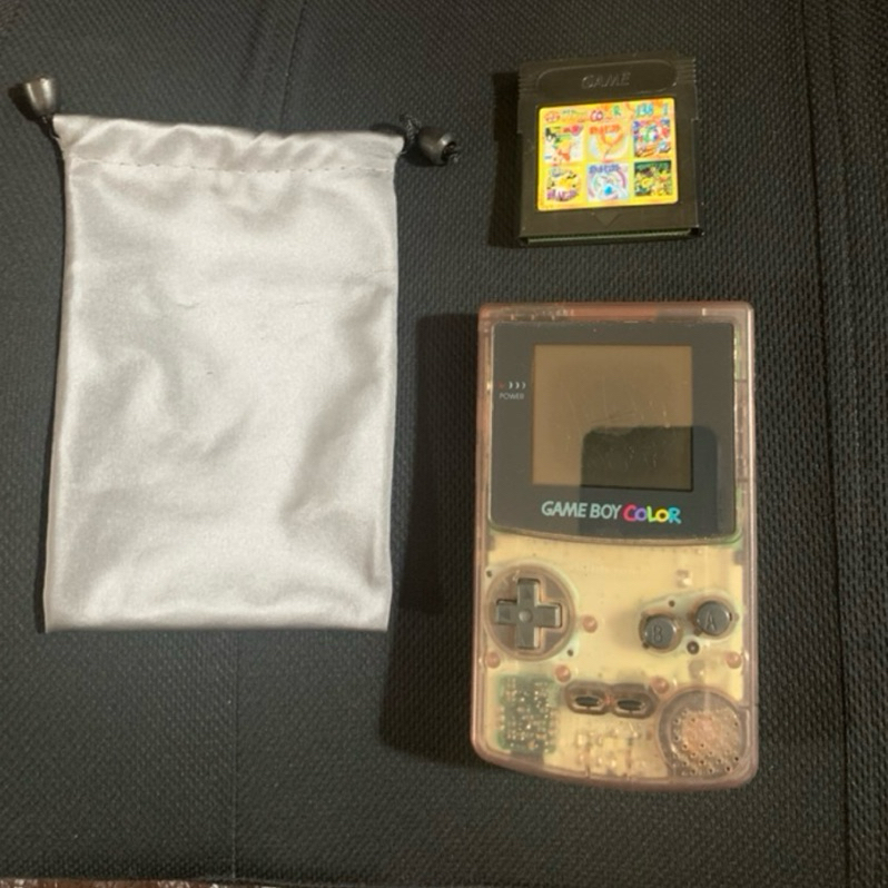 Gameboy GBC主機 透明機 零件機 無法測試 遊戲機 附遊戲卡匝 古董 收藏品