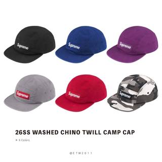 ☆ETW☆【台中店】SUPREME 26SS Washed Chino Twill Camp Cap 五分割 帽子 皮扣