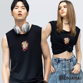 BLUE WAY 鬼洗 ONIARAI - 男款 鬼頭LOGO寬肩背心/網路獨家