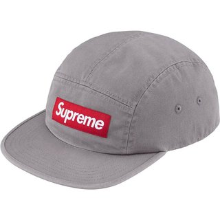 SUPREME SS26 WASHED CHINO TWILL CAMP CAP 皮革扣環 五分割帽 (灰色) 化學原宿