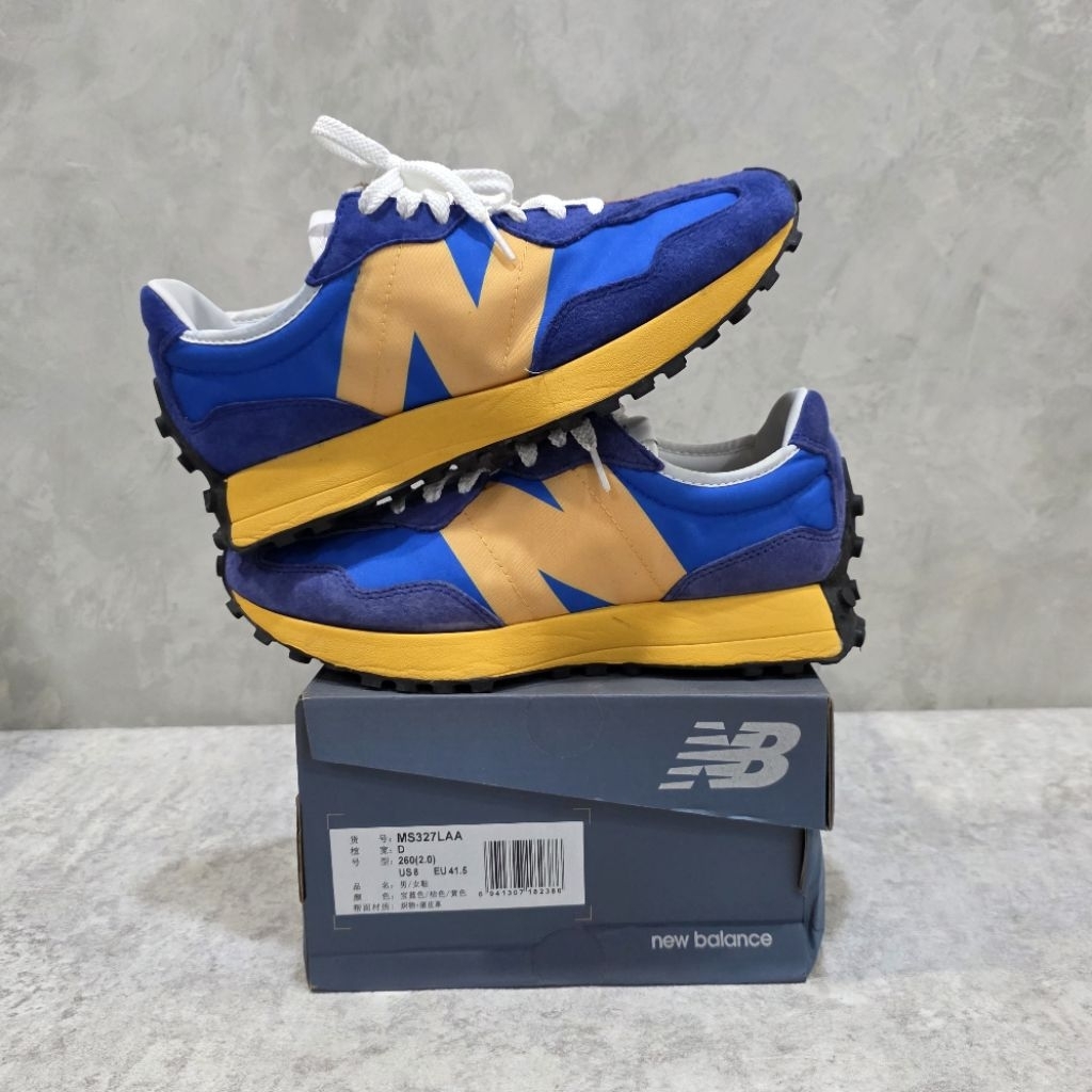 [二手A級] US8 New Balance 327 藍橘 MS327LAA