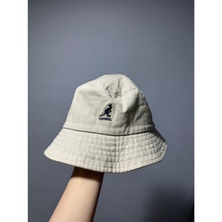 出清/Kangol 漁夫帽 淺棕 帽子 休閒 水洗棉質 白色
