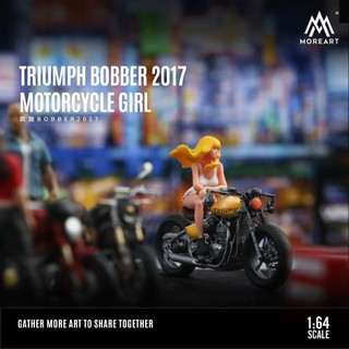 ＝微縮時刻＝MoreArt 匯藝｜TRIUMPH 凱旋 BOBBER 2017｜重機女孩套裝｜摩托車 1/64比例模型