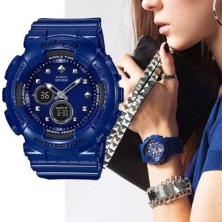 CASIO卡西歐 BA-110系列 可愛雙顯腕錶 藍色 43.4 mmBA-125-2A