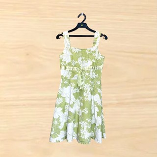 DKNY 西班牙製 草綠花卉印花無袖洋裝 商品號 (26032863