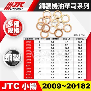【小楊汽車工具】JTC 2009/2010/2011 50片裝 銅製機油華司 銅製 機油 華司 螺絲墊片 銅墊片