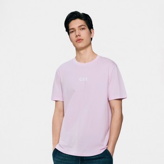 GIORDANO 男裝純棉修身文字短袖T恤 01096303