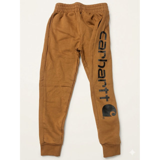 Carhartt 大童S8-10Y側面大Logo刷毛長褲 /經典棕Carhartt Brown Joggers