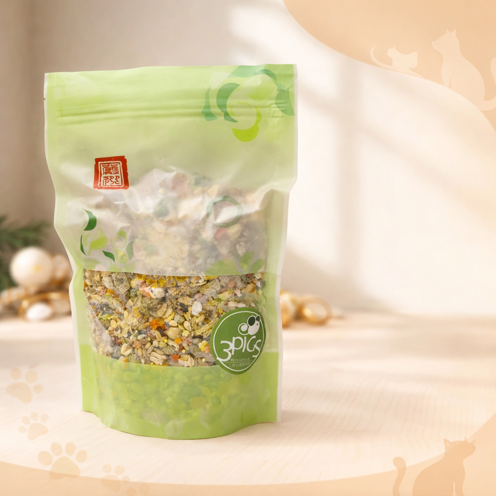 【三隻小豬寵物用品】3pigs鼠寶穀物健康餐(元氣配方)-350g 倉鼠特調主食 倉鼠飼料 無瓜子 -【綠包】