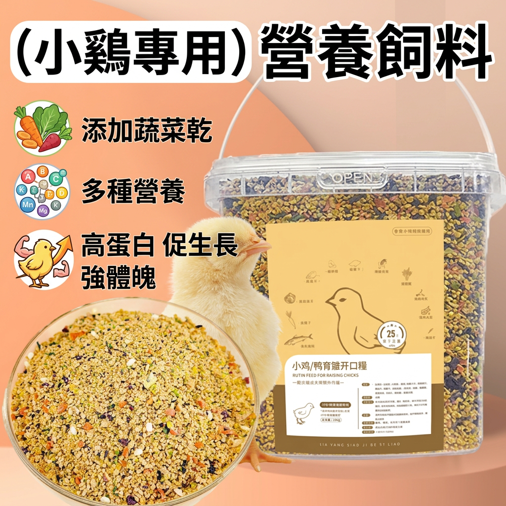 【小囧家】小鴨子飼料 餵鴨專用 寵物小黃鵝 小雞 吃的糧食物 雛幼開口 大顆粒桶裝 非檢疫食品