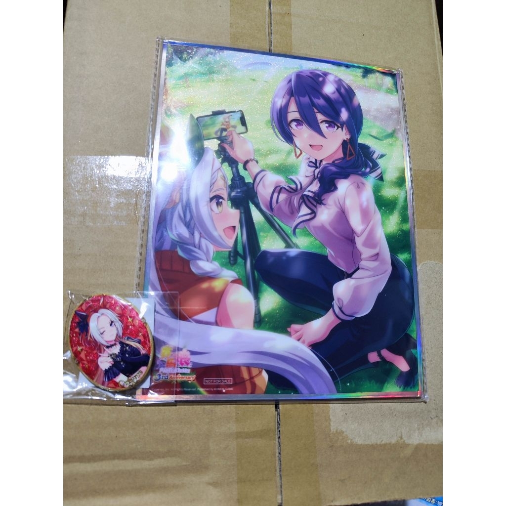 賽馬娘3週年紀念慶典壓克力色紙 賽馬娘週邊 賽馬娘3週年官方雷射徽章