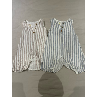 （二手）Uniqlo 直條紋短褲連身衣