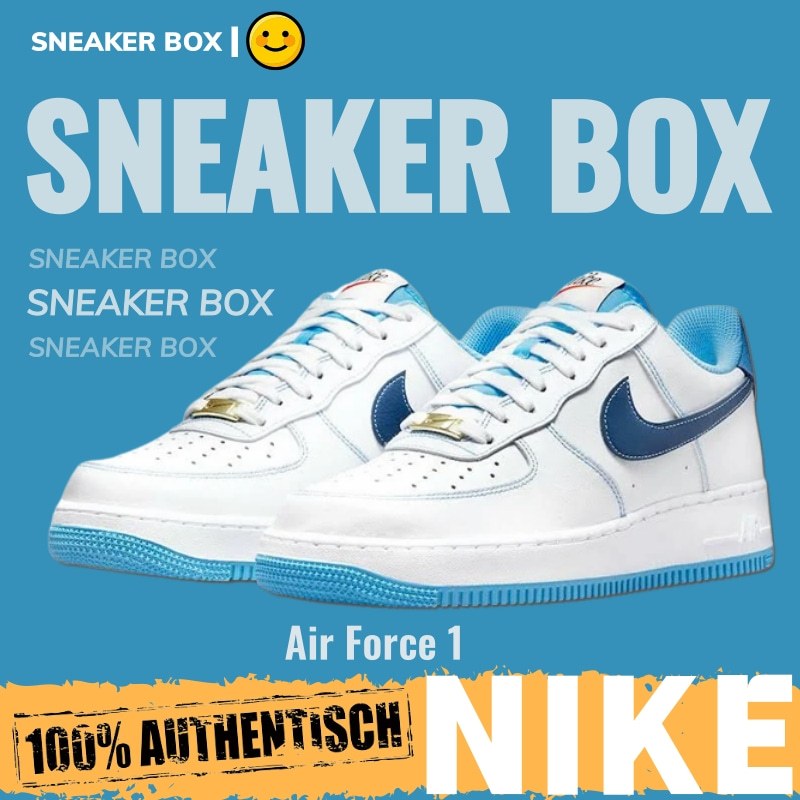 【U+】Nike 鞋 Air Force 1'07 男鞋 女鞋 白藍金鞋扣 休閒鞋 運動鞋 板鞋 空軍一號