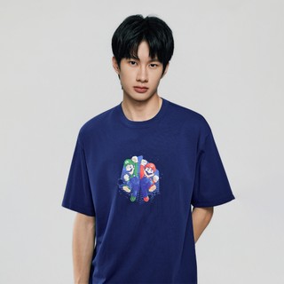 GIORDANO 男裝印花短袖T恤 超級瑪利歐銀河電影版系列 01096359