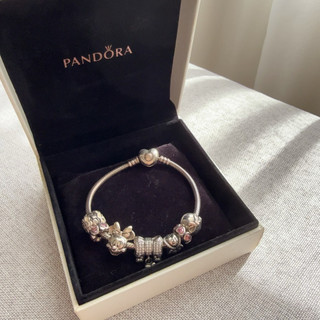 Pandora 潘朵拉 愛心扣頭手鍊 蛇鏈 米妮 正品