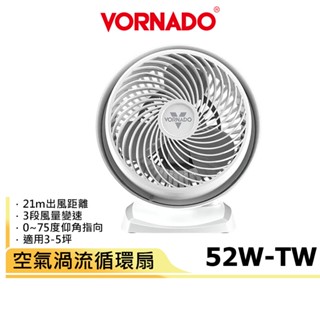 【VORNADO沃拿多】3-5坪用 空氣渦流循環扇 52-TW 白色 原廠公司貨