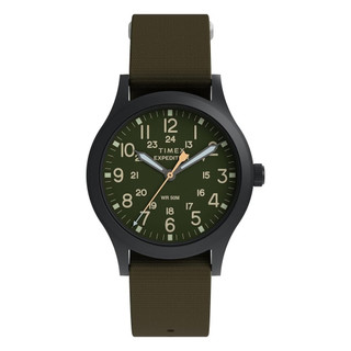 【TIMEX】天美時 Expedition Scout 36.5毫米 織物錶帶腕錶(綠 TXTW2Y62900)
