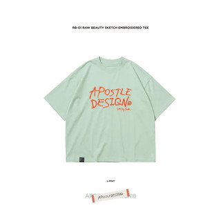 APOSTLE Raw Beauty Sketch Embroidered TEE - L-Mint