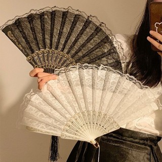 BEAGLE【台灣現貨】蕾絲 羽毛 玫瑰扇 中國風 跳舞 拍照 扇子 宮廷古風 上海旗袍 舞會表演 蘿莉塔 造型派對