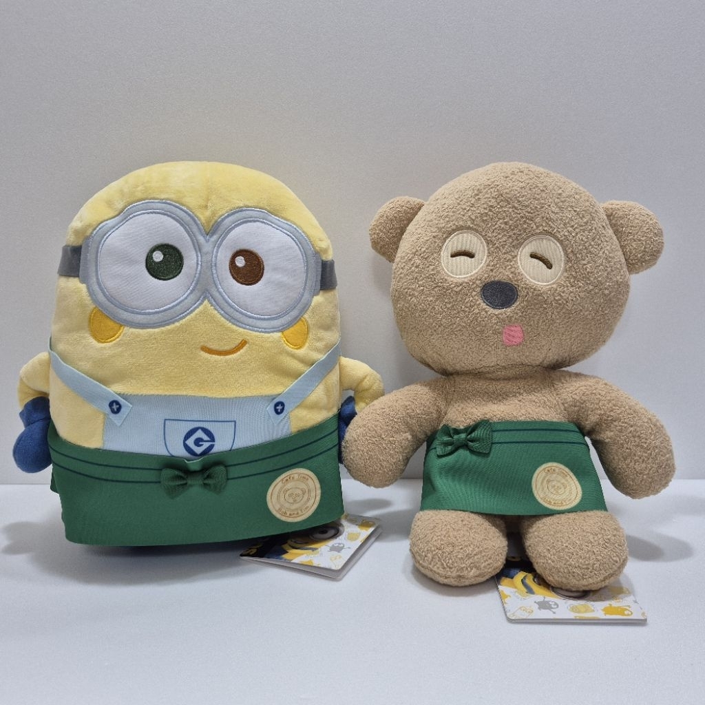 全新 日本景品 小小兵／提姆熊 cafe time 絨毛娃娃 30公分
