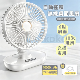 【台灣公司貨 】6吋扇面 桌面自動搖頭風扇 電風扇 USB風扇 小電扇 風扇 製冷風扇 手持風扇 循環風扇 電動搖頭風扇