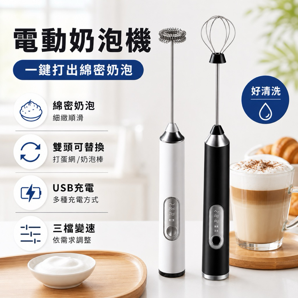 電動奶泡器 打奶器 三段轉速 攪拌器 打蛋器 USB充電 奶泡器 電動攪拌機 打蛋機 打泡機 電動奶泡器 奶泡機