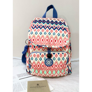 公司貨附發票Kipling 多彩圖騰印花掀蓋後背包 - CITY PACK MINI KPKI4628W171