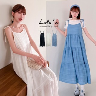 LULUS/皺皺紋理蛋糕細肩長洋裝３色【A02260010】蛋糕裙 細肩洋裝 渡假洋裝 裙子260506