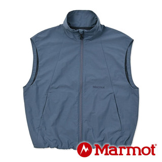 【Marmot】女棉感紋理防潑水短版立領背心『靛藍』WVT014