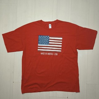 MADE IN AMERICA · 2016 美國國旗LOGO 短袖上衣 T恤 短T XL號 美國製造 愛國紀念衣