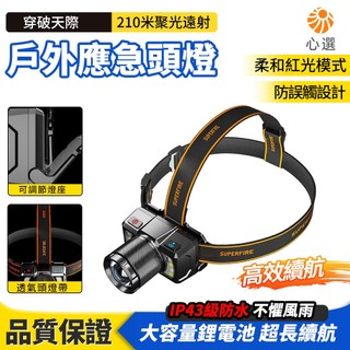 【HeartPick心選】應急探險頭燈 伸縮調焦 LED 頭燈 210 米遠射頭燈 免手持照明 變焦感應頭燈 戶外頭燈