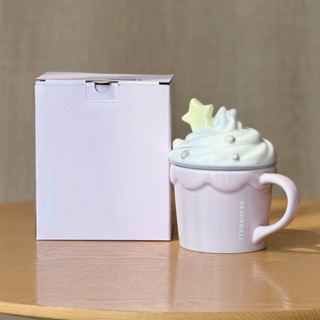 星巴克杯子夏日甜品派對粉色少女心冰淇淋桌面咖啡陶瓷馬克杯帶蓋