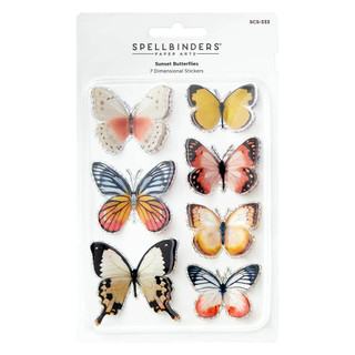 【不想工作。只想手作】Spellbinders 夕陽蝴蝶立體貼紙 Sunset Butterflies