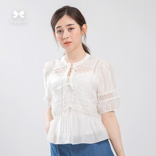 Iris Girls 艾莉詩 法式蕾絲拼接上衣-61131