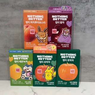 台灣現貨 韓國 NOTHING BETTER Luv Tea 寶可夢聯名 南瓜茶 紅豆茶 檸檬綠茶 蜜桃國寶茶