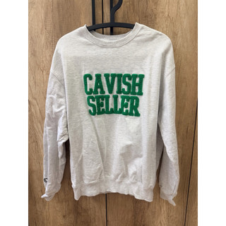 韓國 CAVISH 美式Seller Logo 無刷毛 大學T 長袖