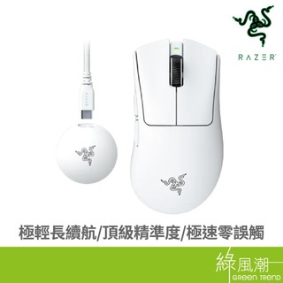 RaZER 雷蛇 Viper 毒奎 V4 PRO無線電競鼠(白) 綠風潮