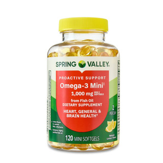 🐝蜂現貨👑效期2027/04美國 Spring Valley 主動型1ooo毫克Omega-3迷你好吞魚油，120 粒裝