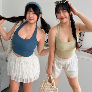 LULUS/PLUS/中大尺碼/辣妹短版掛脖罩杯BRATOP背心８色【A01260345】260520