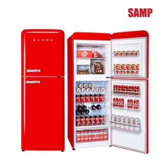 SAMPO 聲寶- 210L雙門一級能變頻冰箱 SR-C21D-可樂紅復古