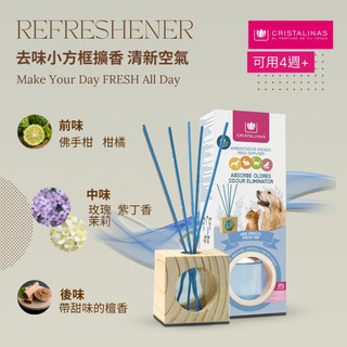 【去味加強版】西班牙 CRISTALINAS 無酒精小方框植萃香氛擴香(30ML)- -清新空氣