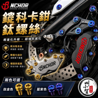 【叫小賀】ANCHOR 對四卡鉗螺絲 安科卡鉗螺絲 卡鉗螺絲 燒紫色 燒金色 鈦合金 銨科卡鉗螺絲 ANCHOR卡鉗螺絲