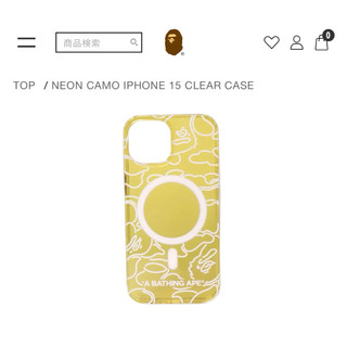 A BATHING APE NEON CAMO IPHONE 15 CLEAR CASE/15 PRO手機殼IPHONE
