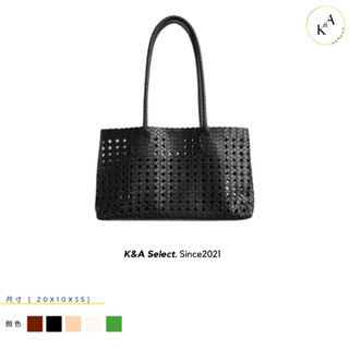 K&A Select🇰🇷〔熱銷商品〕🇰🇷𝑖𝑛𝑠韓系春夏新訂制3578. HEYONI款.法式渡假風縷空辮織托特包
