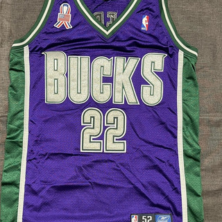 Michael Redd Reebok 改Au40 舊版 球員版 密爾瓦基公鹿隊 Bucks 客場復古紫 NBA 球衣