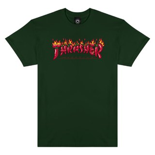 Thrasher Fuego - Forest Green T恤 #3