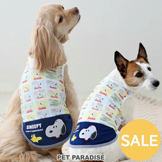 【PET PARADISE】史奴比寵物漫畫格背心 (M)｜SNOOPY 2024新款 春季新品 中型犬 SALE