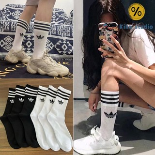 現貨🔥【3雙入】Adidas 三葉草 男女款長襪 四季款薄襪 長襪 三葉草條紋襪子 三葉草襪子 adidas襪子