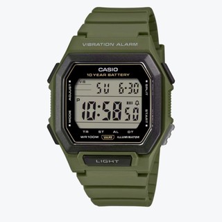 【CASIO 卡西歐】震動鬧鈴方形電子錶 W-738H-3A 42.8mm 現代鐘錶
